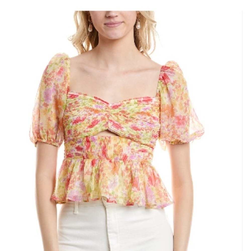 NWT ASTR the Label Aster Puff Sleeve Top Size M